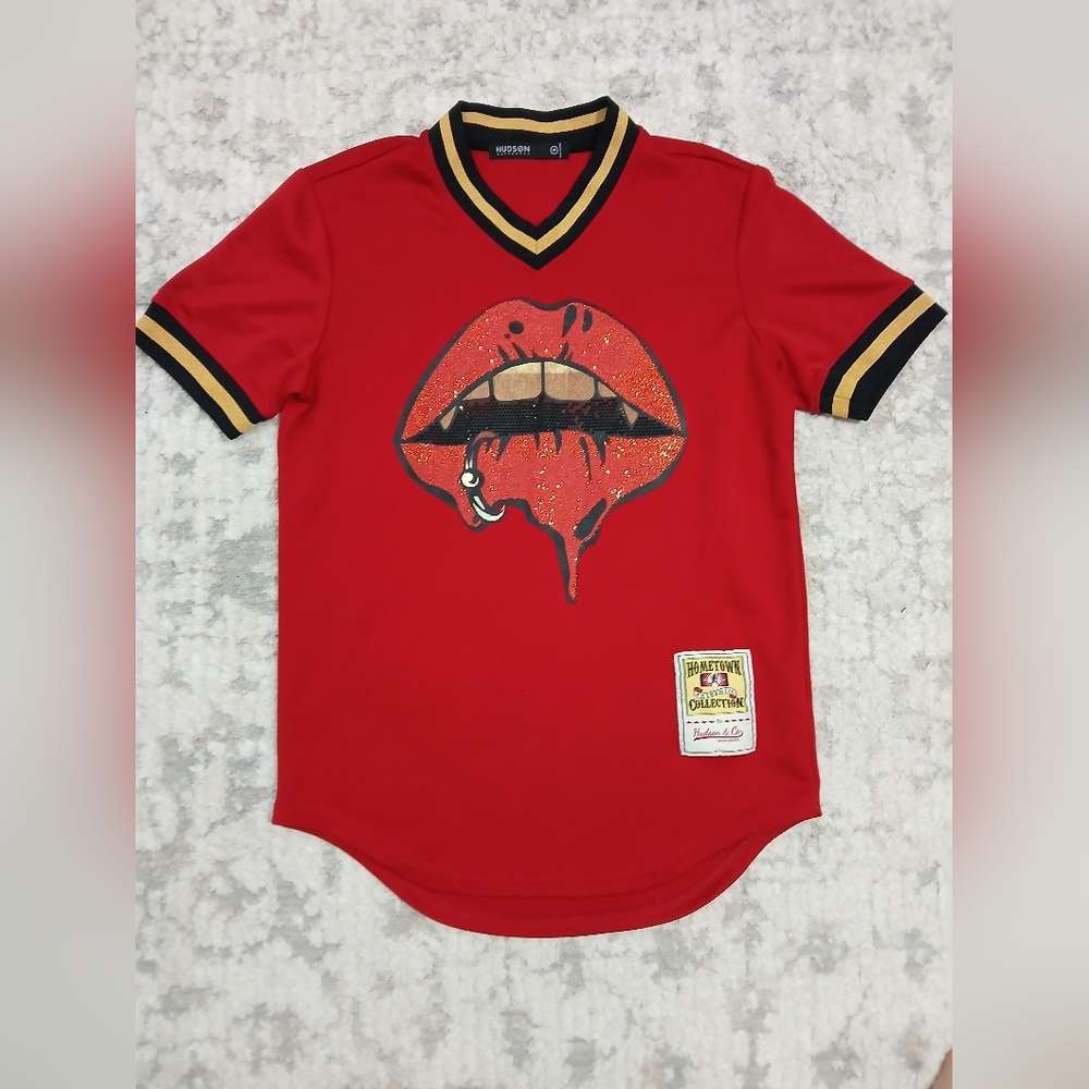 Hudson Outerwear Mouth Lips Graphic T-Shirt short sleeve ~ size M